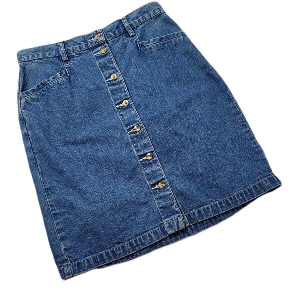 Eddie Bauer Button Front Denim Pencil Skirt size 10 - Picture 1 of 8